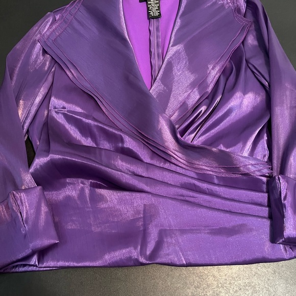 Cachet beautiful purple, shimmery blouse size 12 - Picture 5 of 6